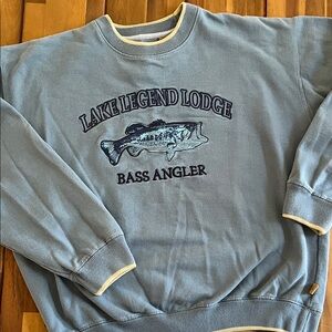 Outdoor Crewneck Sweatshirt with Fish Graphic